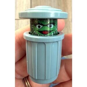Vintage Oscar the Grouch Trash Can Sesame Street Fisher-Price Little People